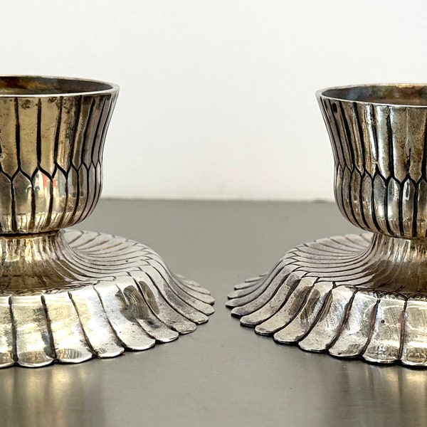 Pair of vintage SANBORNS Mexican sterling silver candle holders