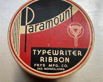 Vintage "Paramount" Typewriter Ribbon Tin