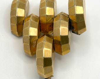 Rare Vintage 1/20 14K Gold Geometric Hobé Pin, Signed