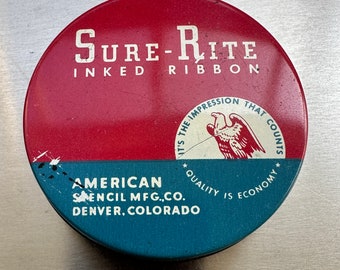 Vintage Typewriter Ribbon Tin - Sure-Rite