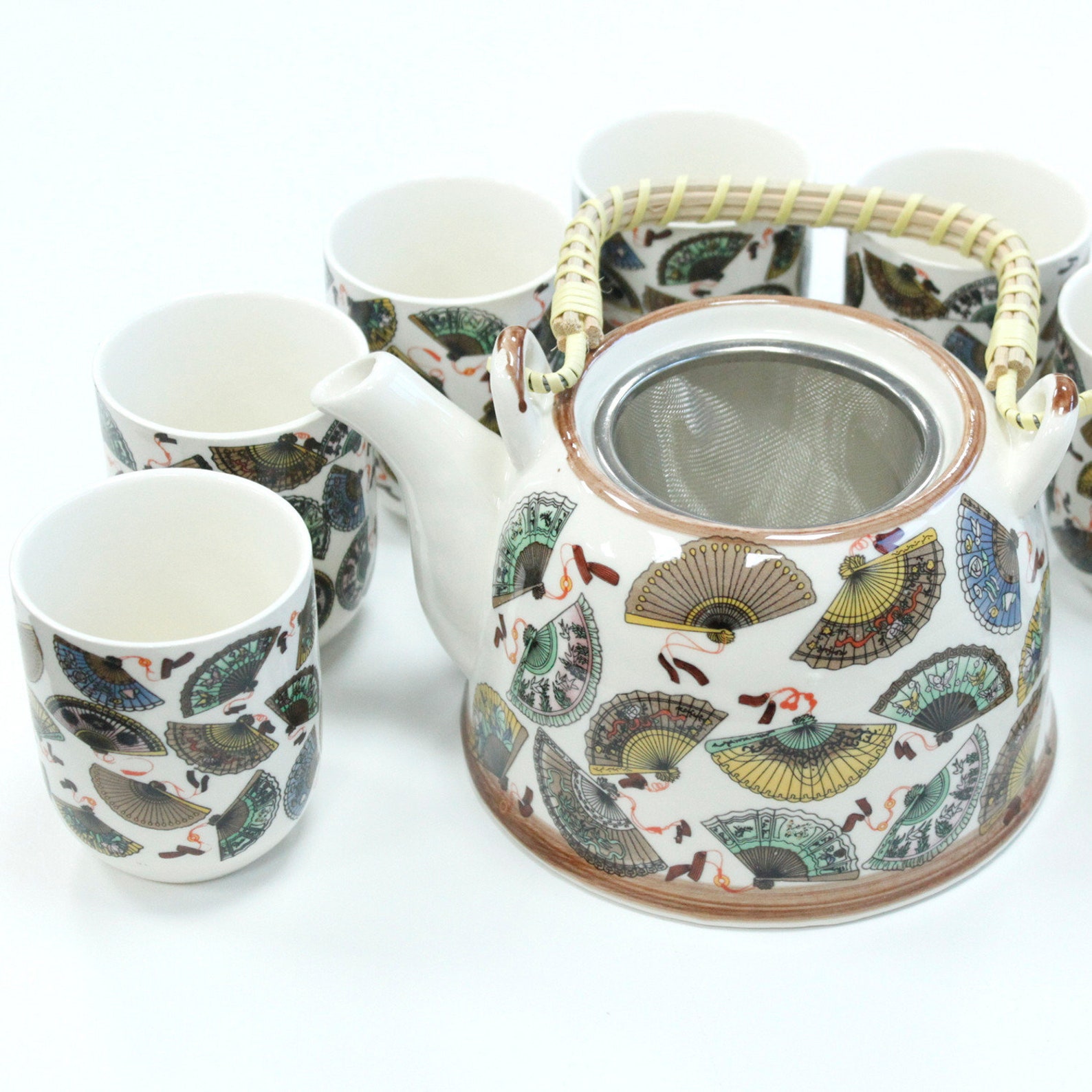 Ceramic Herbal Teapot Set With Metal Strainer In The Lid and Etsy