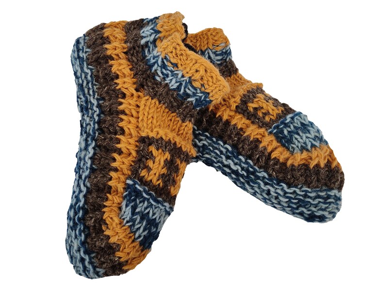 Winter Warm Hand Knitted Indoor Slipper Socks Shoes Wool Etsy