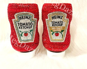 Ketchup Bling | Bedazzled Tomato Ketchup | Bedazzled Rhinestone Condiment For BBQ Party | Rhinestone Ketchup | Bling Condiment