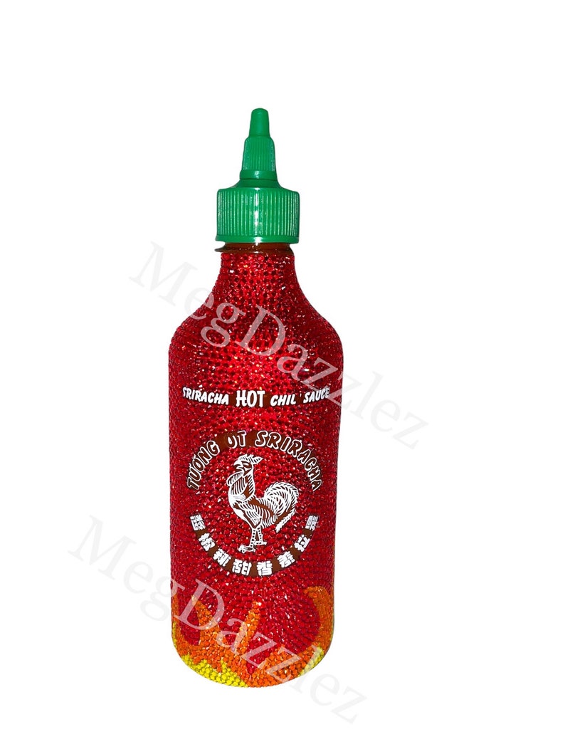 Hot Sauce Bling Hot Chili Sauce Rhinestone Hot Sauce Bottle Blinged Out Hot Sauce Bedazzled Hot Sauce Hot Sauce Bling Sriracha image 1