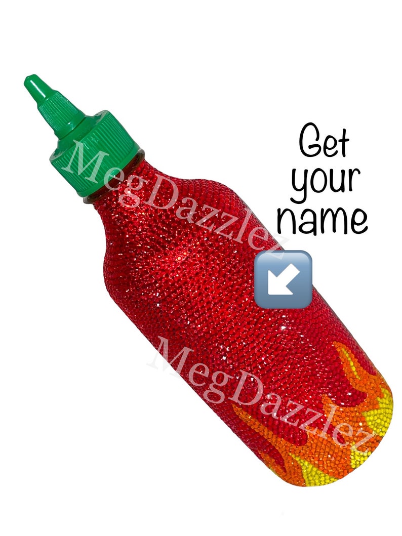 Hot Sauce Bling Hot Chili Sauce Rhinestone Hot Sauce Bottle Blinged Out Hot Sauce Bedazzled Hot Sauce Hot Sauce Bling Sriracha image 2