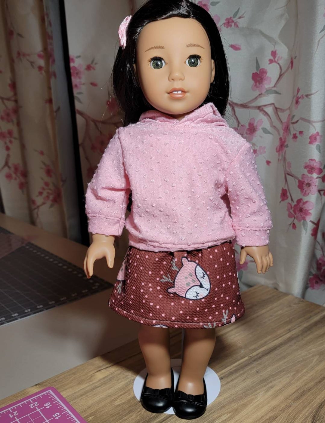 pink hoodie skirt set