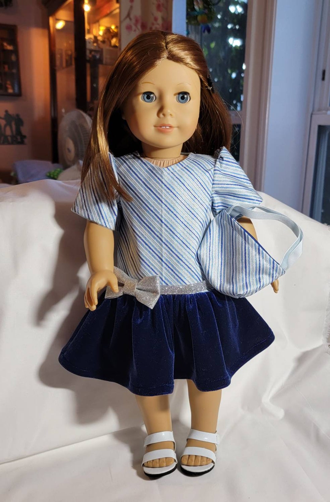 Blue /Silver one-shoulder Dress Dolls & Divas Monroe