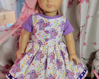 Happy hearts bear doll 2pc dress set for the 18"doll