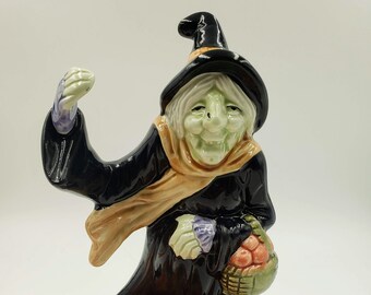 fitz floyd halloween witch candlestick candle holder 1988