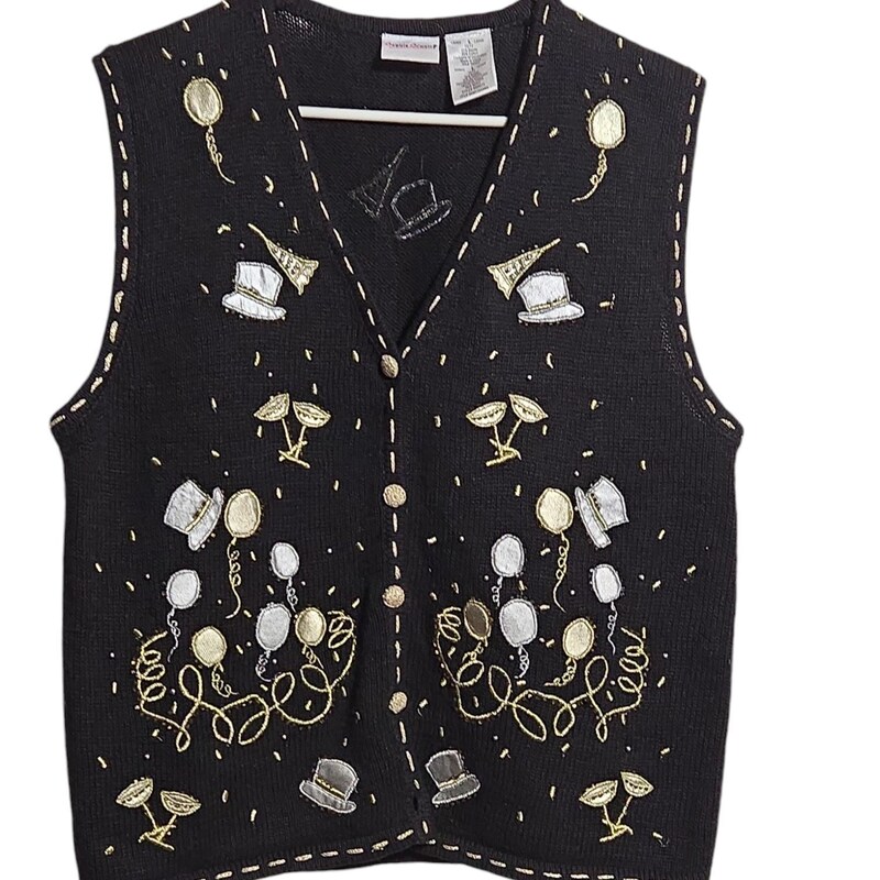 Bobbie Brooks Embroidered Christmas Sweater Vest-Bust 48