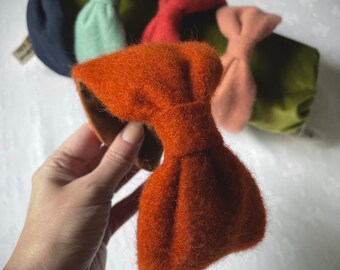 Wool felt turban headband in orange / ladies stylish chunky Alice band/ winter wool hairband/ wool fabric headband/ wedding headband/