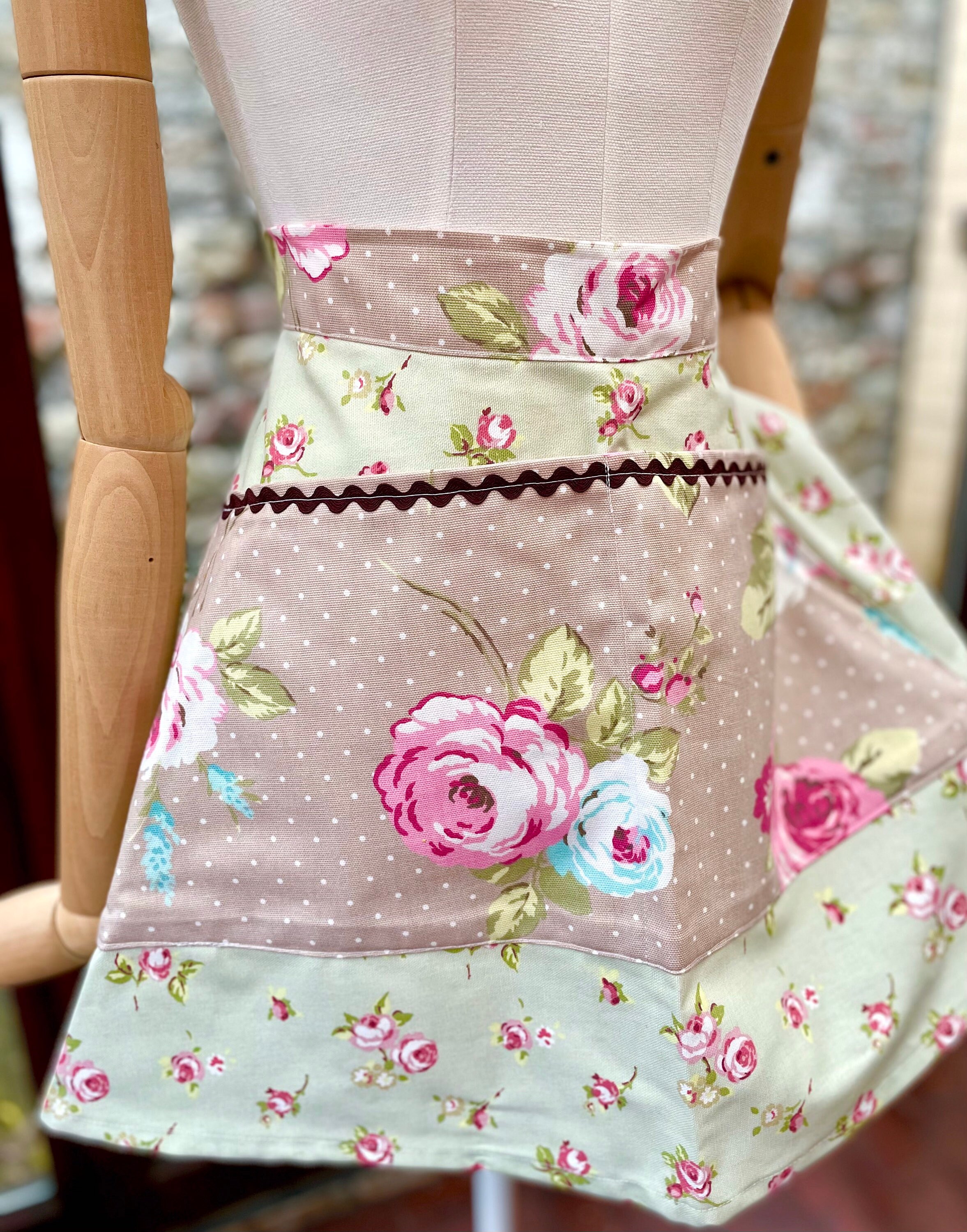 Handmade vintage style half apron/ Pinny with double front Etsy