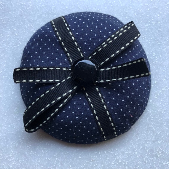 Blue Polka Dot Vintage Style Fascinator 