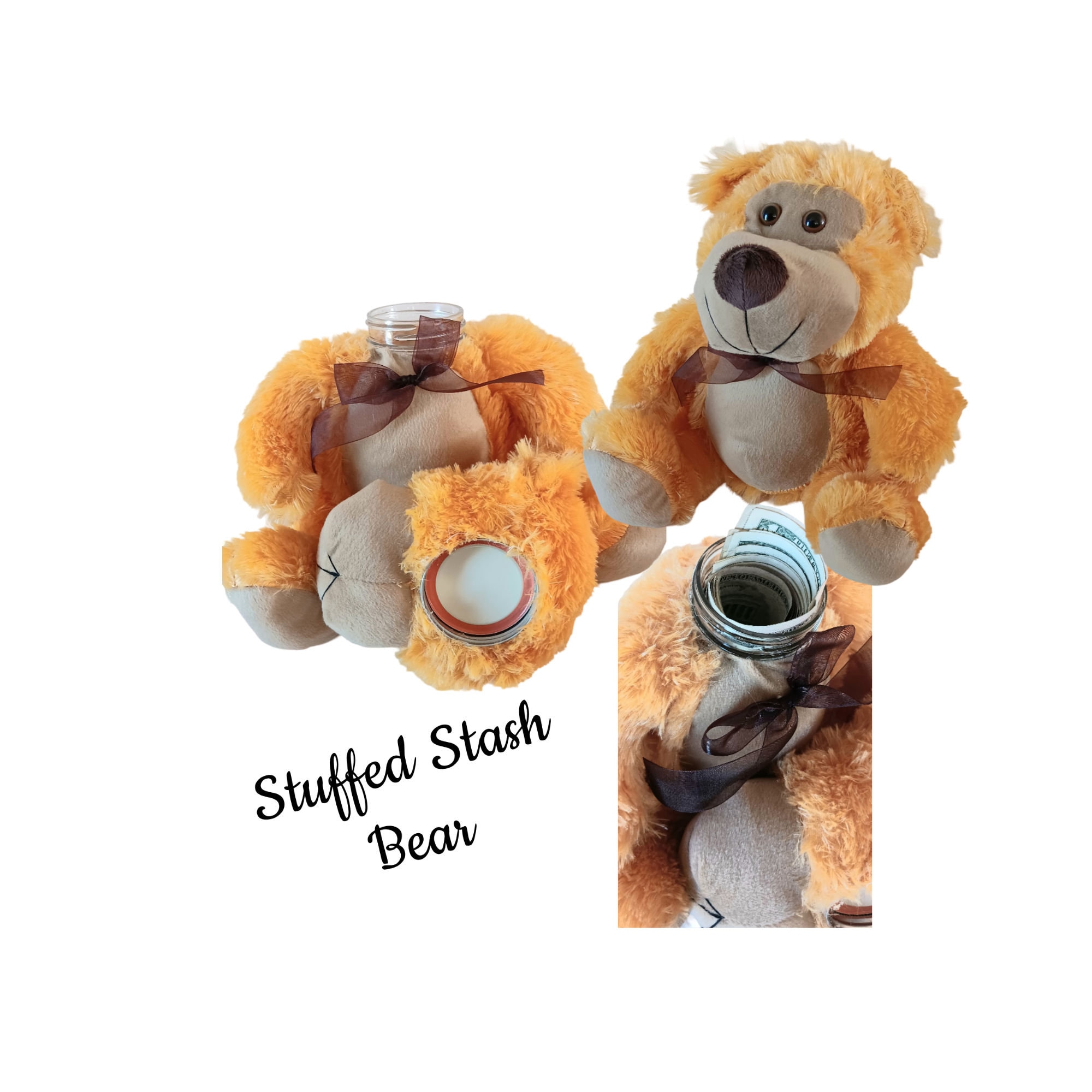Stuffed Stash Bear Jar - Secret Hideaway - Adults & Kids, Money