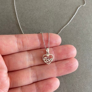 Silver Tiny Mini Heart Love Necklace - Sterling Silver [NS1002]