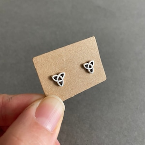Silver Tiny Mini Celtic Knot Stud Earrings - Sterling Silver [ESV1036]
