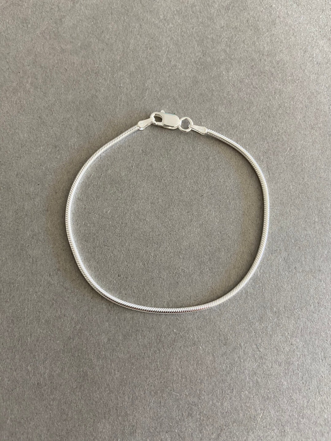 Sterling Silver Thin Snake Chain Bracelet Sterling Silver Etsy