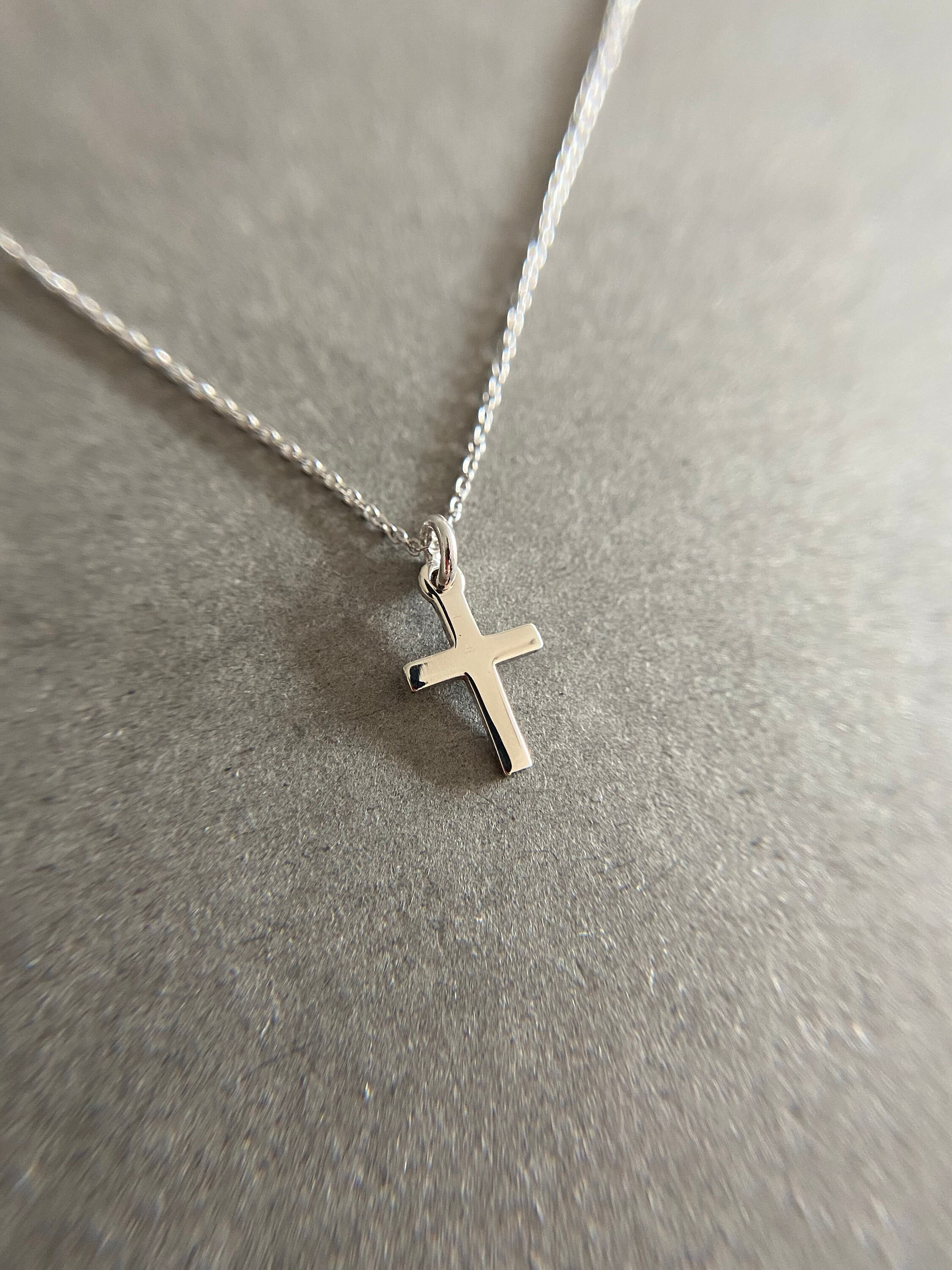 Silver Tiny Mini Cross Silver Necklace - Sterling Silver