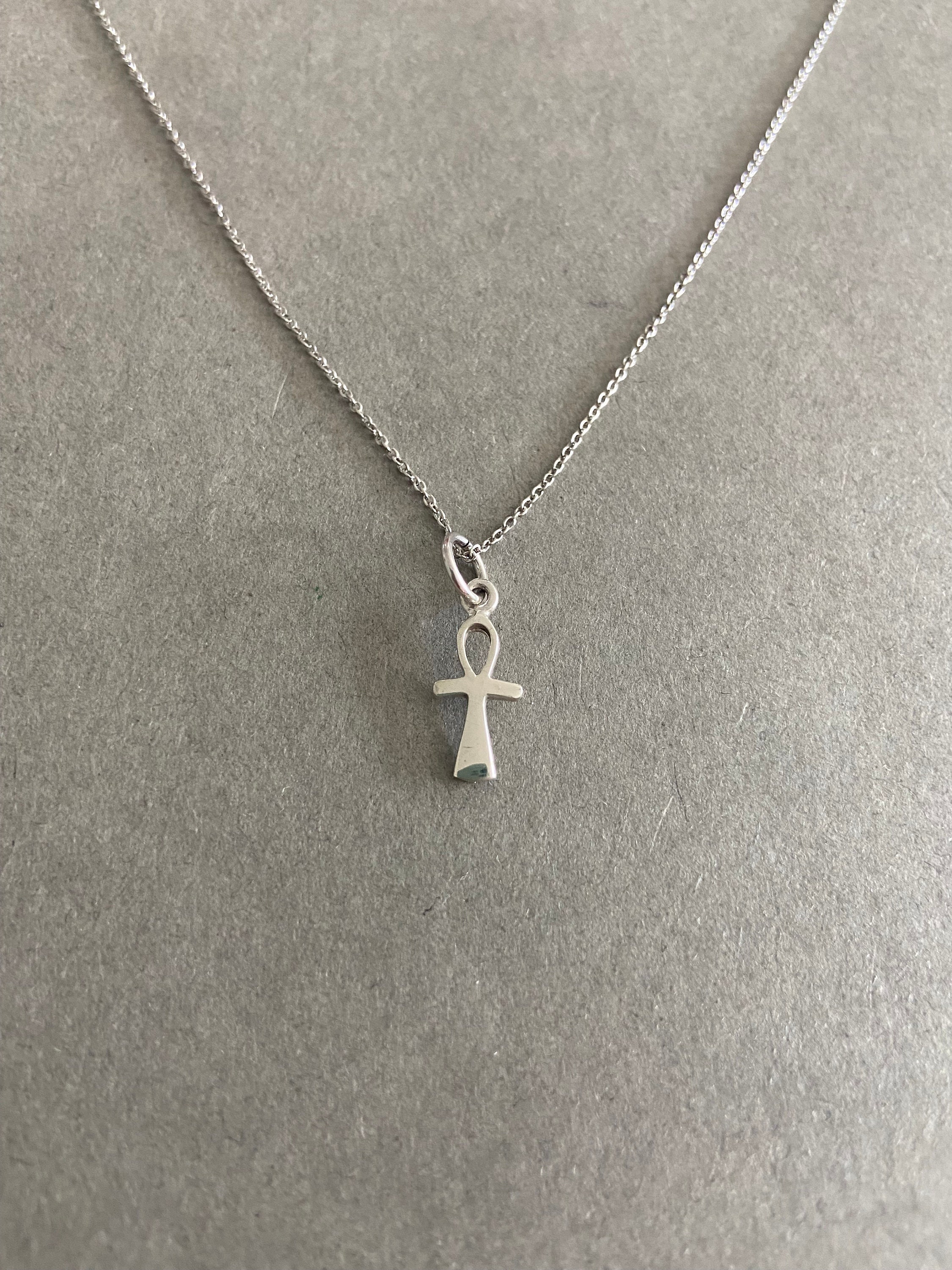 Silver Tiny Mini Ankh Necklace - Sterling Silver - Etsy