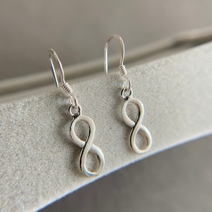 Silver Infinity Drop Dangle Earrings - Sterling Silver
