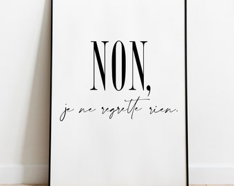 Non Je Ne Regrette Etsy Non Je Ne Regrette Etsy