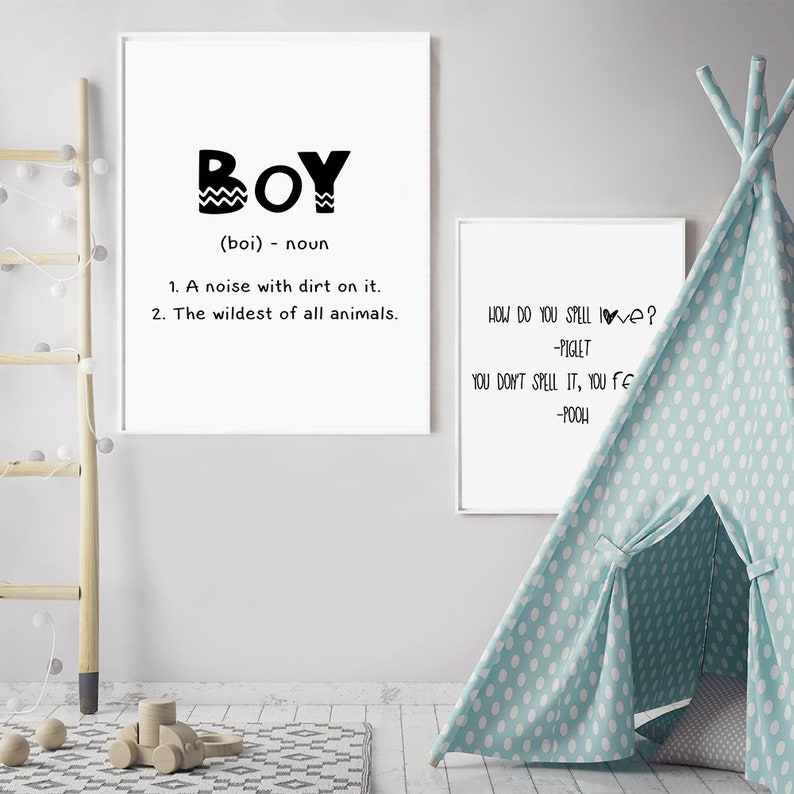 Boy Definition Printboys Wall Art Definition Print Quote Etsy