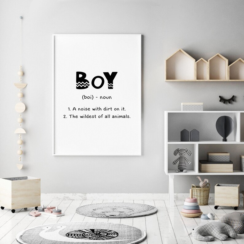 Boy Definition Printboys Wall Art Definition Print Quote Etsy