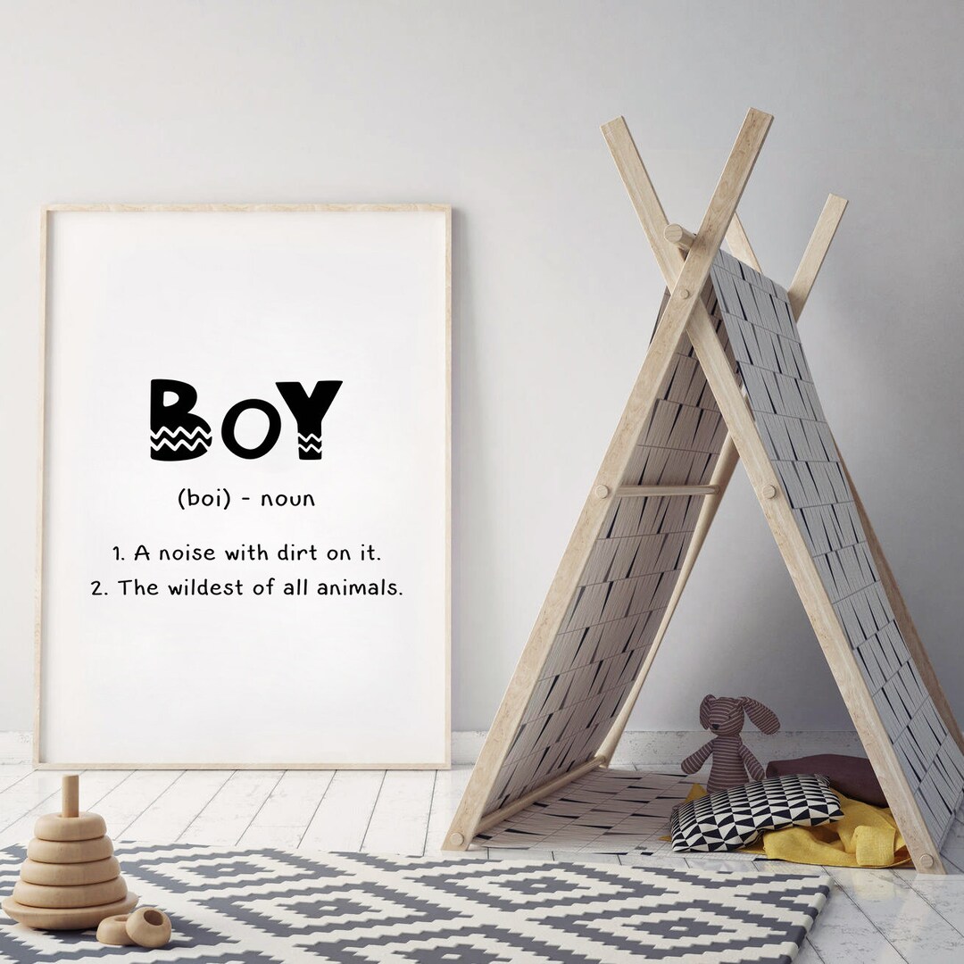Boy Definition Printboys Wall Art Definition Print Quote Etsy