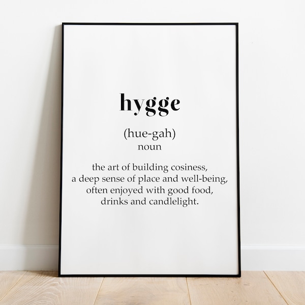 Hygge Definition Print,Definition Poster,Word Meaning Print,Word Definition Art,Funny Wall Art Print, Dictionary Meaning,Digital Typography