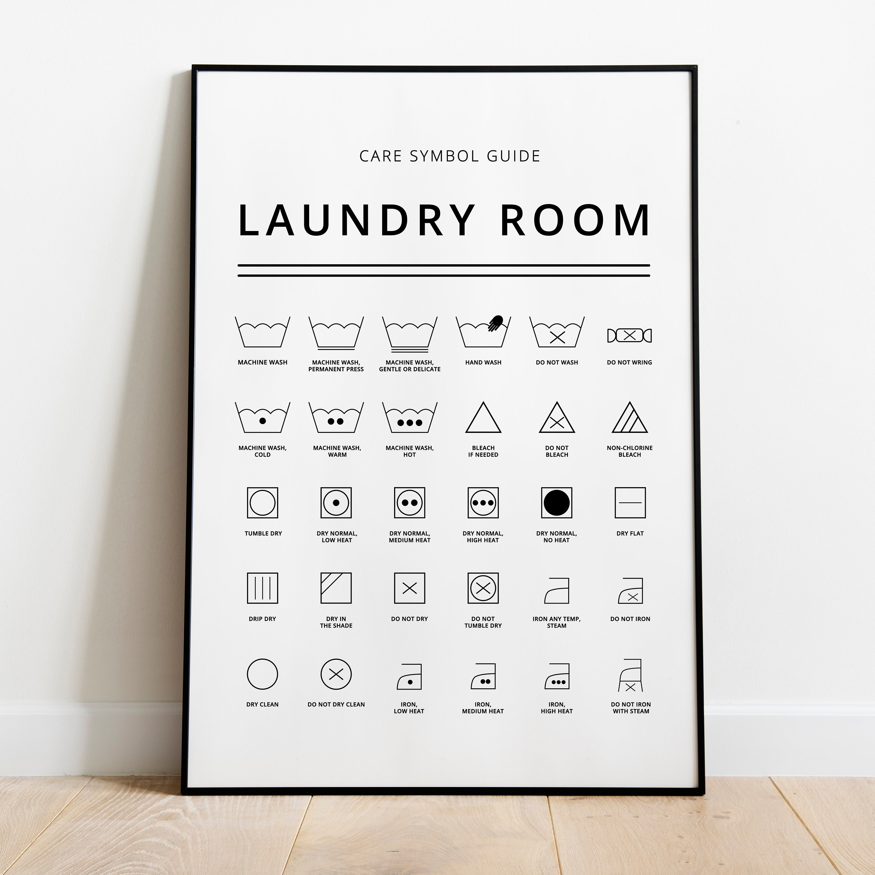 Laundry Room Symbols Print Printable Art Laundry Wall Decor Etsy