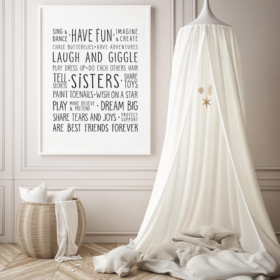 Sister Wall Art Quotes Sister Wall Art Sisters Digital Art Print