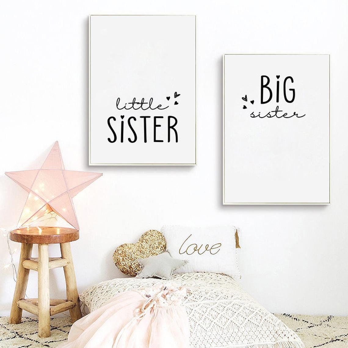 Sisters Wall Art Sisters Wall Decor Siblings Art Shared Etsy