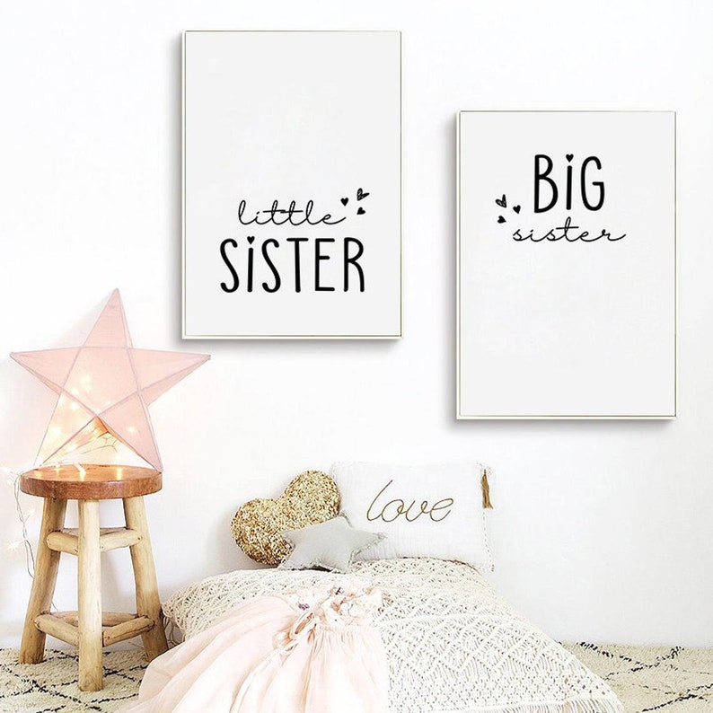 Sisters Wall Art Sisters Wall Decor Siblings Art Shared Etsy