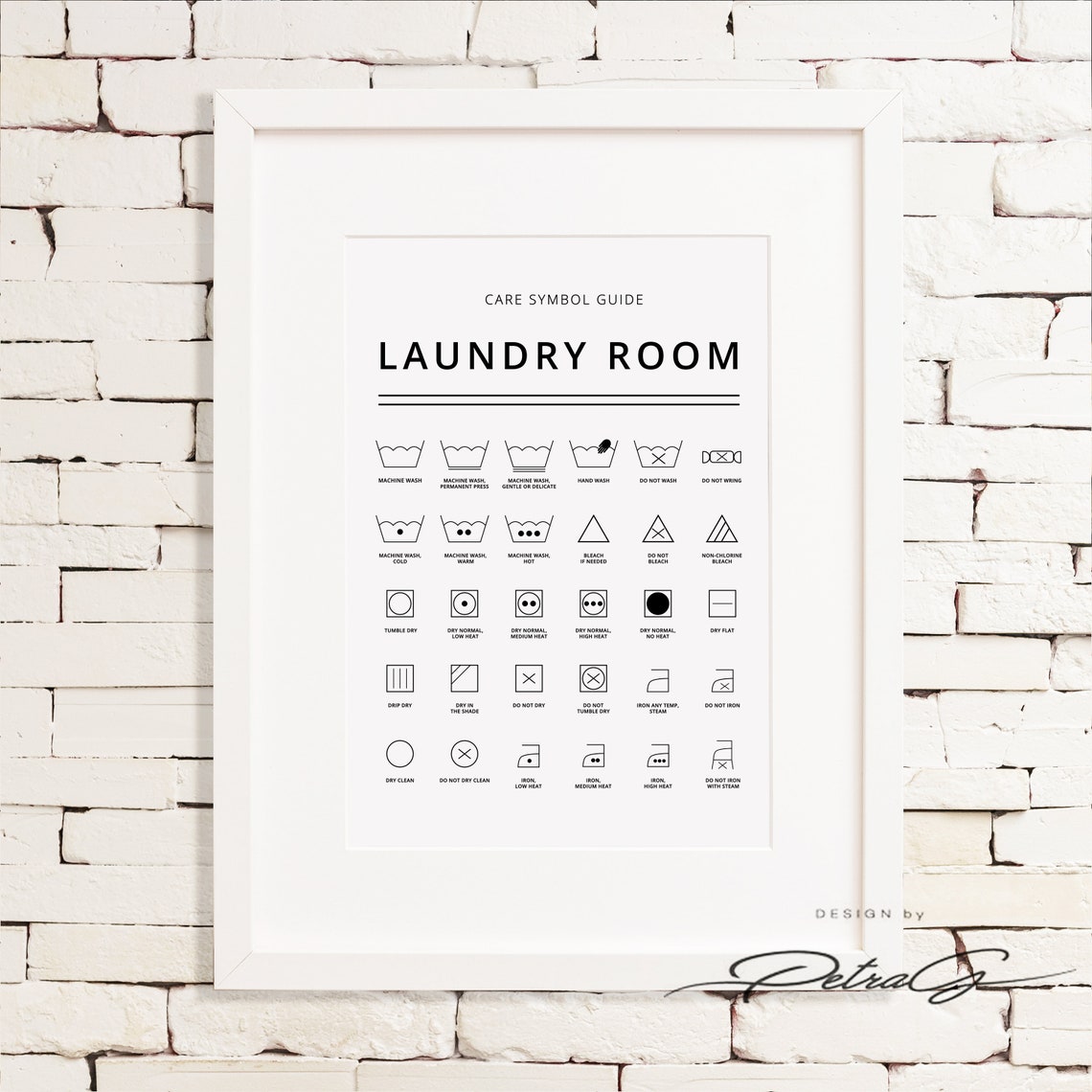 Laundry Room Symbols Print Printable Art Laundry Wall Decor | Etsy