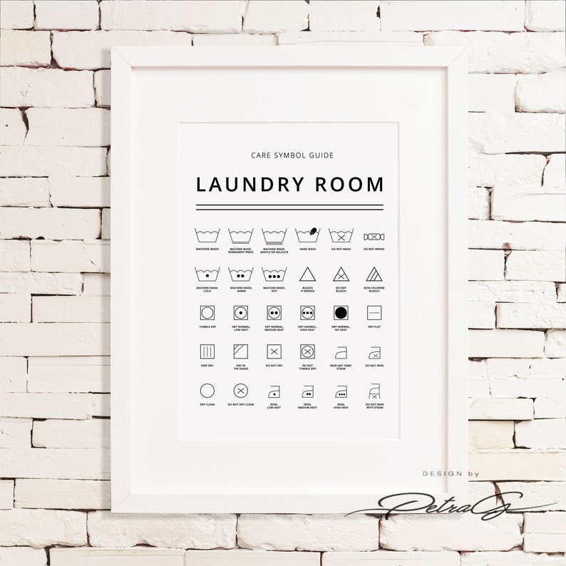Laundry Room Symbols Print Printable Art Laundry Wall Decor Etsy