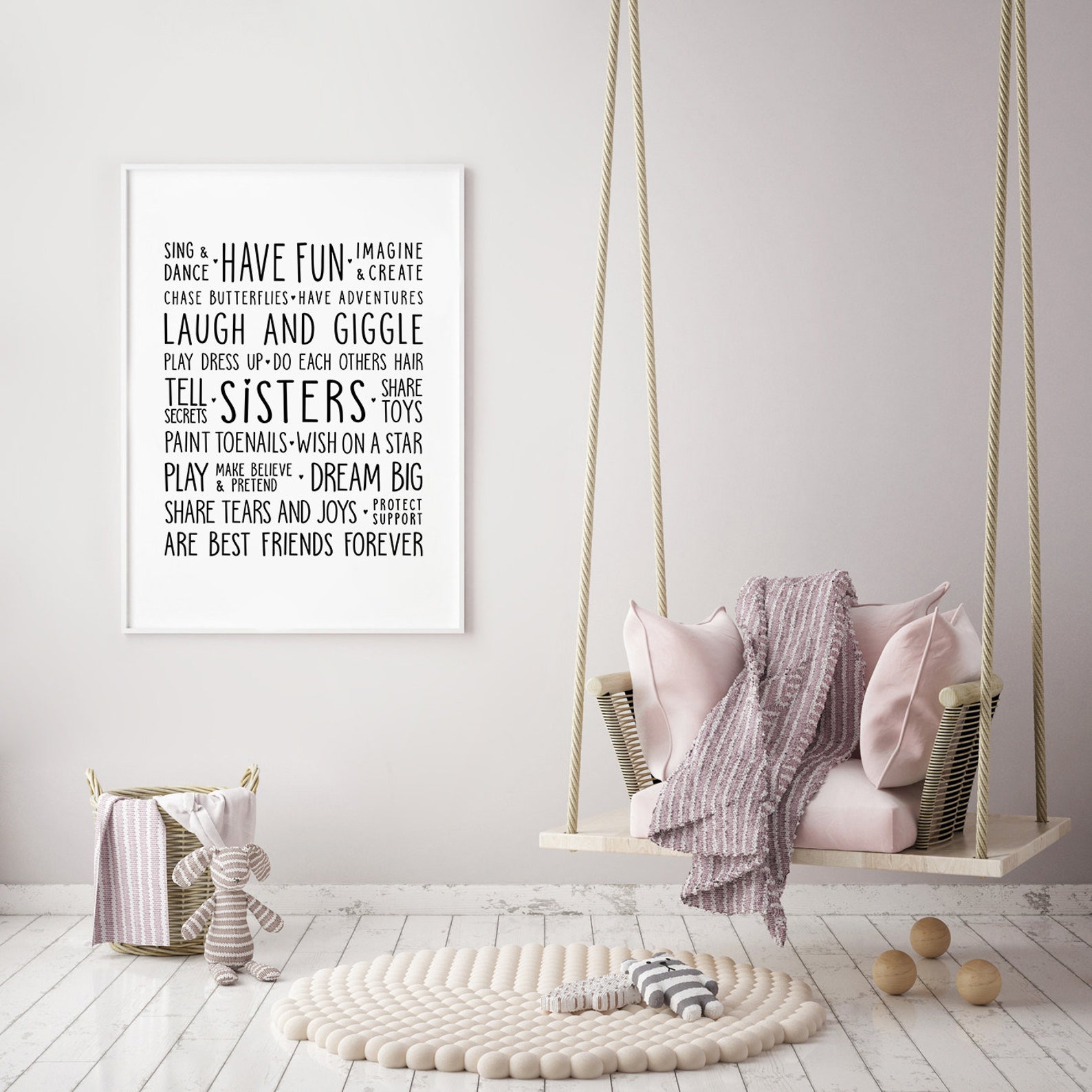 Sisters Wall Art Sisters Wall Decor Siblings Art Shared Etsy