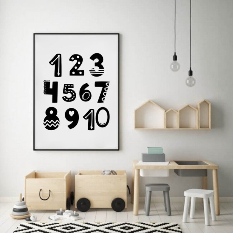 Nursery Numbers Nursery Decor 123 Print Playroom Printable Etsy