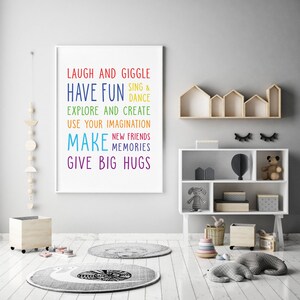 Kids Playroom Printable Art Playroom Rules Toy Room Art - Etsy
