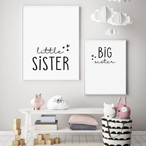 Sisters Wall Art Sisters Wall Decor Siblings Art Shared Etsy