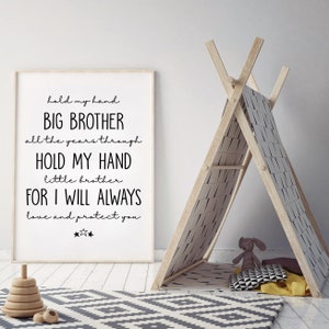 Set of 3 Printable Posters, Little Brother Big Brother Wall Art ...