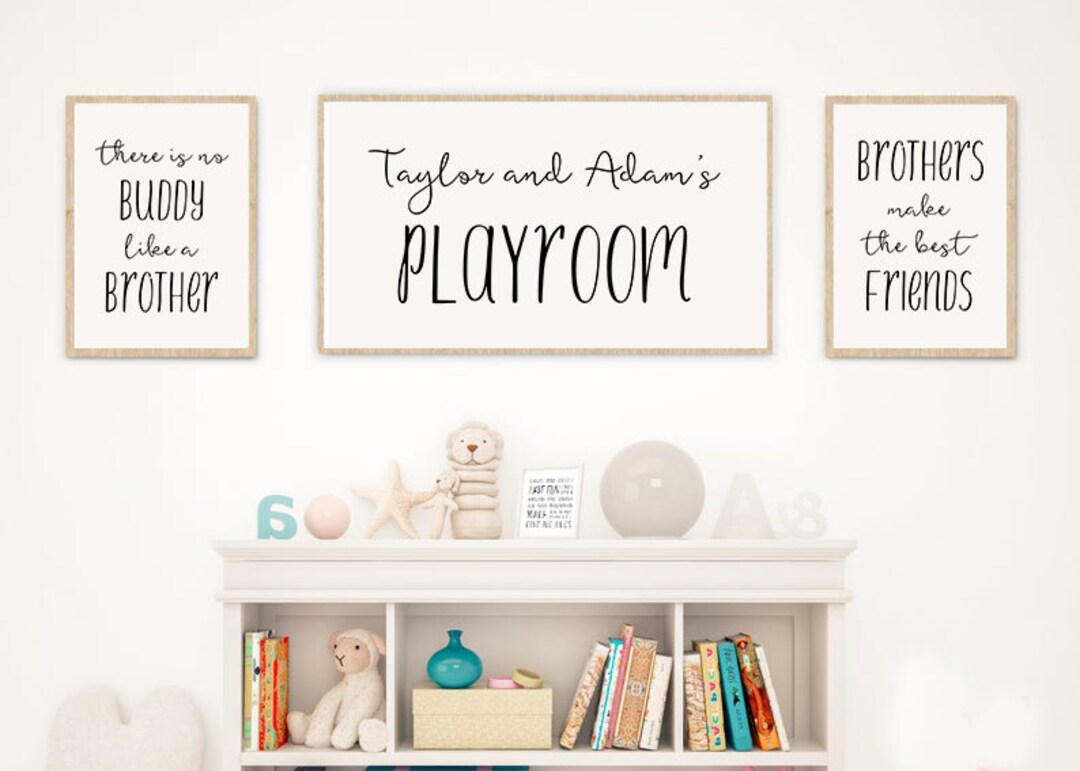 Personalized Playroom Printable Poster, Brothers Shared Room Poster, Playroom Decor, Playroom ...