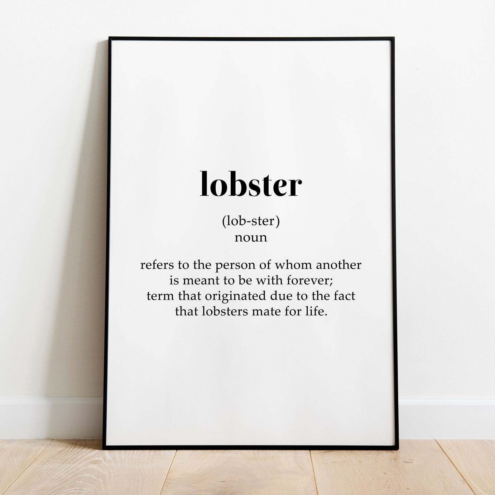 Lobster Definitionprintable Definition Poster Anniversary Etsy
