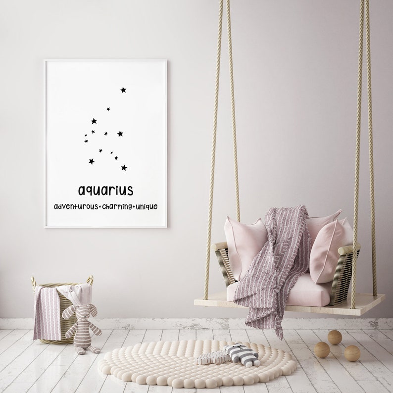 Aquarius Zodiac Constellation Printable Constellation Print - Etsy