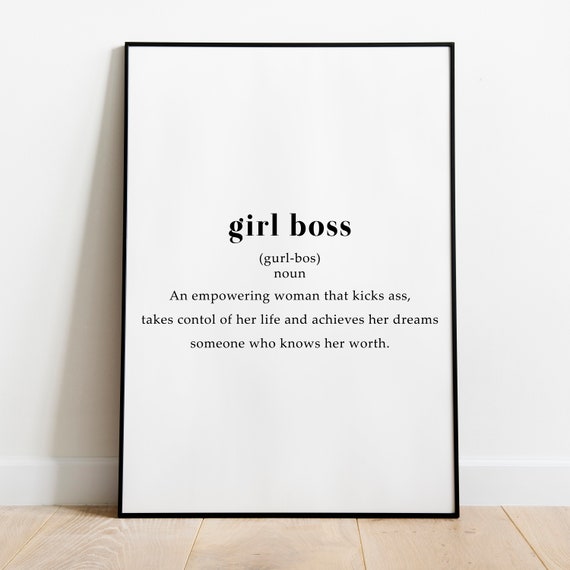 Girl Boss Definition Printable Feminist Wall Art Digital Etsy