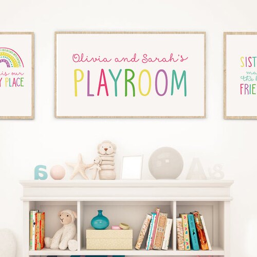 Set of 3 Playroom Printables Girls Room Decor Sisters Wall Etsy
