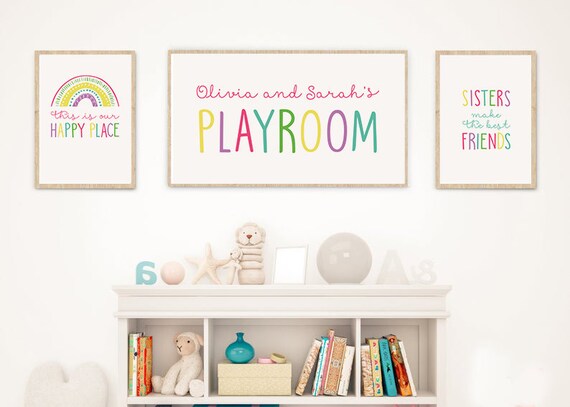 Playroom Wall Art Sisters Room Decor Girl Room Decor Printable Wall Art Nursery Prints Playroom Printable Kids Room Print
