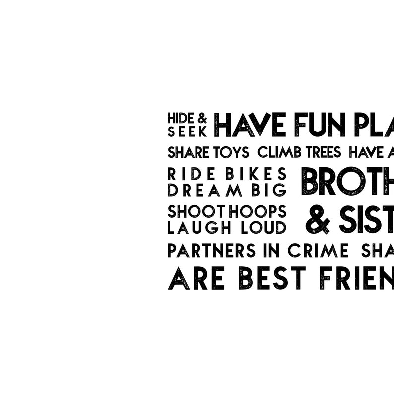 Brothers and Sisters Printable Artshared Room Postersiblings Etsy