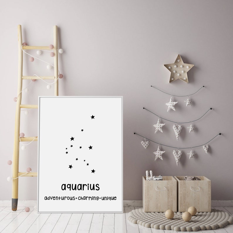 Aquarius Zodiac Constellation Printable Constellation Print - Etsy