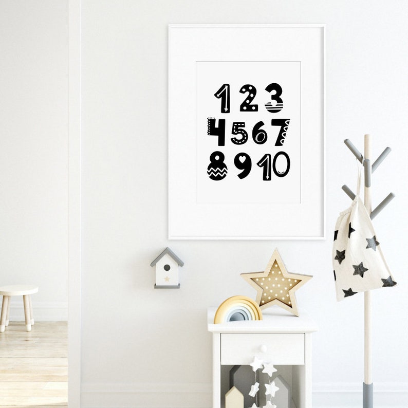 Nursery Numbers Nursery Decor 123 Print Playroom Printable Etsy