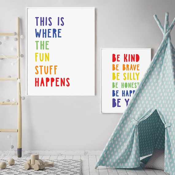 This is Where the Fun Stuff Happens Printable Poster, Playroom Art